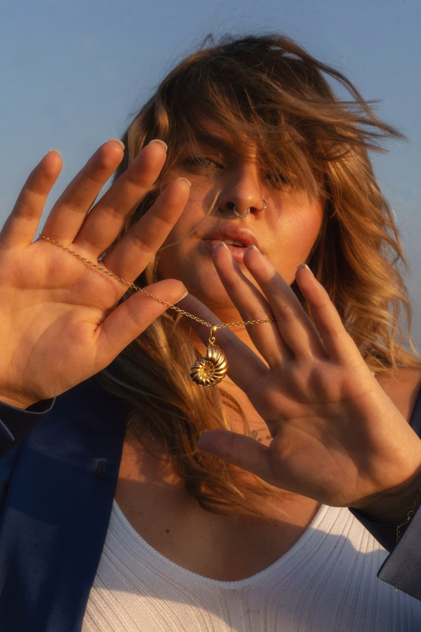 Golden Shell Pendant Gold Vermeil